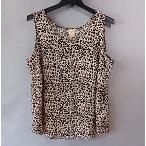 Faded Glory 2X Plus Size Leopard Tank Top Cheetah Print Summer Sleeveless Blouse
